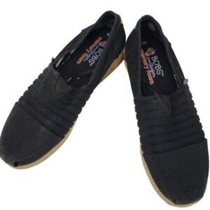 Bobs from Skechers Black Slip On Espadrille Platform Shoes Size 8